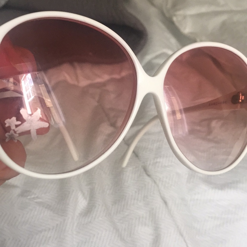 8 HOUR SALE! ESCHENBACH Euro oversized White Sunglasses w/STARFISH detail